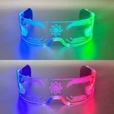 画像4: LED Luminous Glasses 光るサイバーゴーグル サングラス (4)