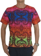 画像1: SPACE TRIBE スペーストライブ メンズ Tシャツ「Rainbow Fractal」 (1)