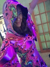 画像5: SPACE TRIBE - Hooded Kimono Dress スペーストライブ レディース ワンピース「Chromatic Fractal」 (5)