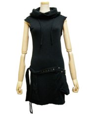 画像1: PSYLO レディース・ノースリーブ・ワンピース「Soba Sleeveless / ブラック」 (1)