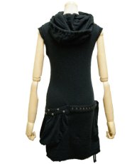 画像4: PSYLO レディース・ノースリーブ・ワンピース「Soba Sleeveless / ブラック」 (4)