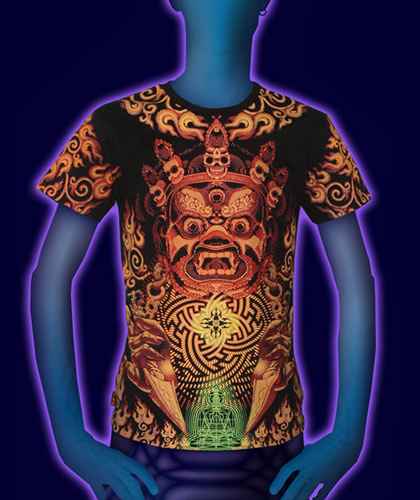 space tribe psychedelic design Tシャツ　長袖